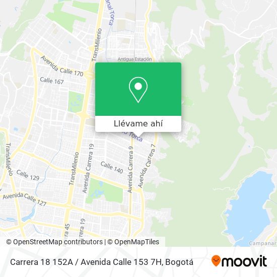 Mapa de Carrera 18 152A / Avenida Calle 153 7H