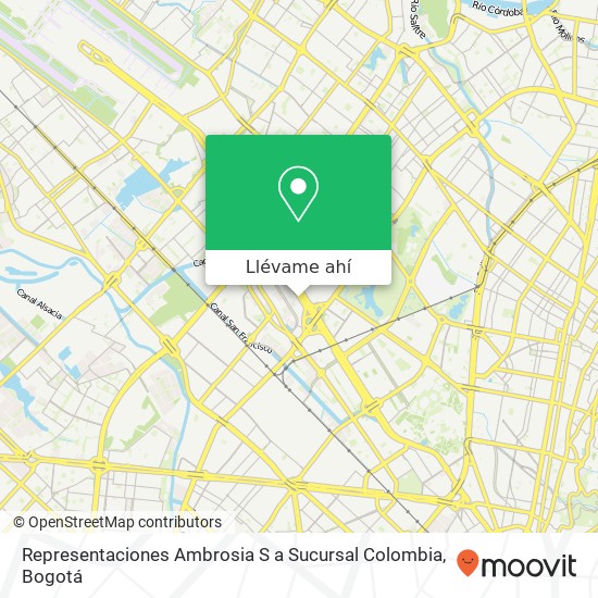 Mapa de Representaciones Ambrosia S a Sucursal Colombia