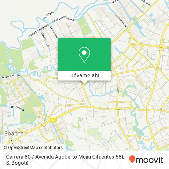 Mapa de Carrera 80 / Avenida Agoberto Mejía Cifuentes 58L S