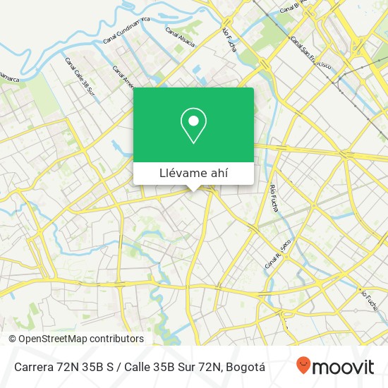 Mapa de Carrera 72N 35B S / Calle 35B Sur 72N