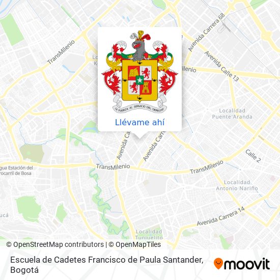 Mapa de Escuela de Cadetes Francisco de Paula Santander