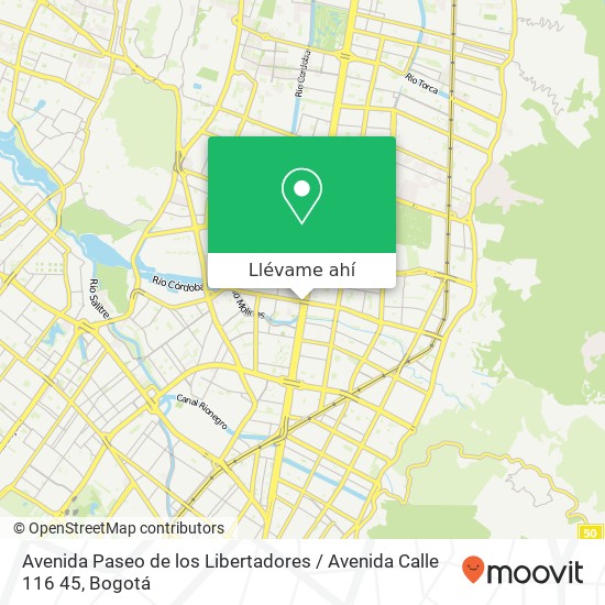 Mapa de Avenida Paseo de los Libertadores / Avenida Calle 116 45