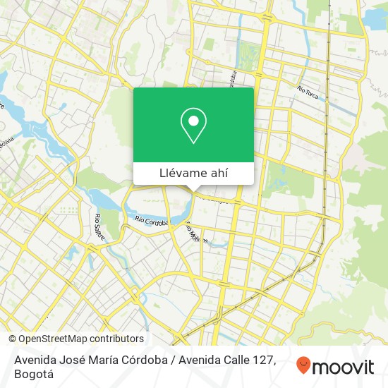 Mapa de Avenida José María Córdoba / Avenida Calle 127