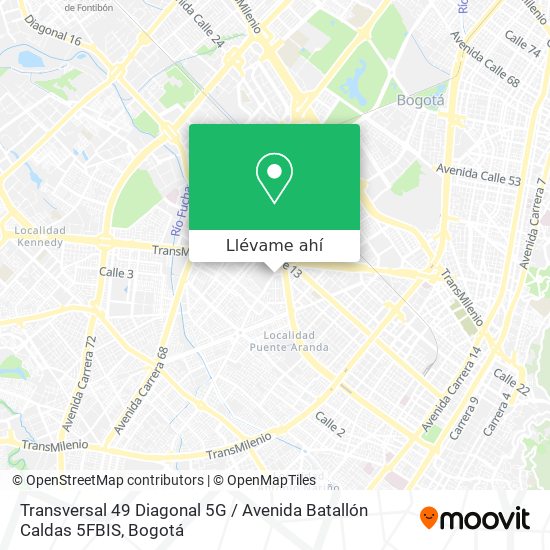Mapa de Transversal 49 Diagonal 5G / Avenida Batallón Caldas 5FBIS