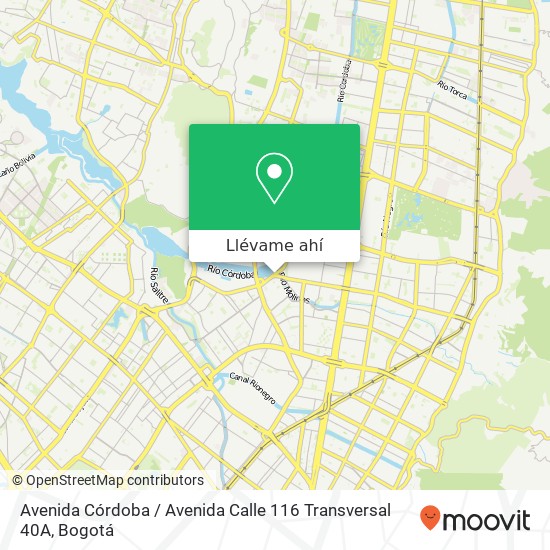 Mapa de Avenida Córdoba / Avenida Calle 116 Transversal 40A