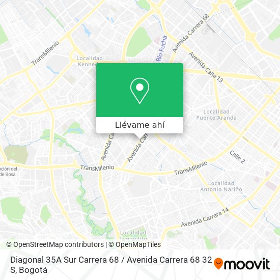 Mapa de Diagonal 35A Sur Carrera 68 / Avenida Carrera 68 32 S