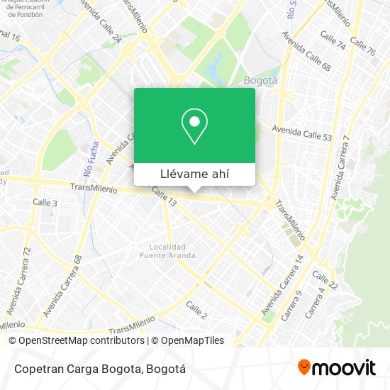 Mapa de Copetran Carga Bogota