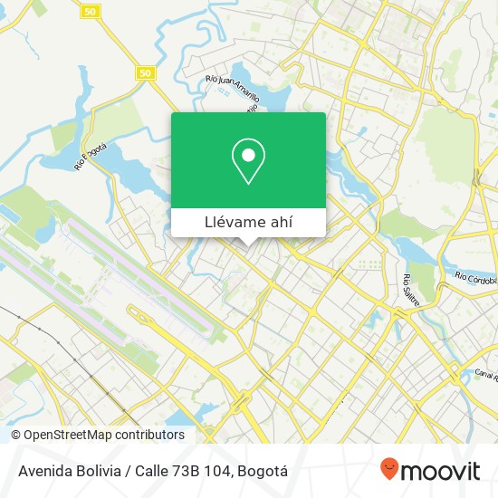 Mapa de Avenida Bolivia / Calle 73B 104