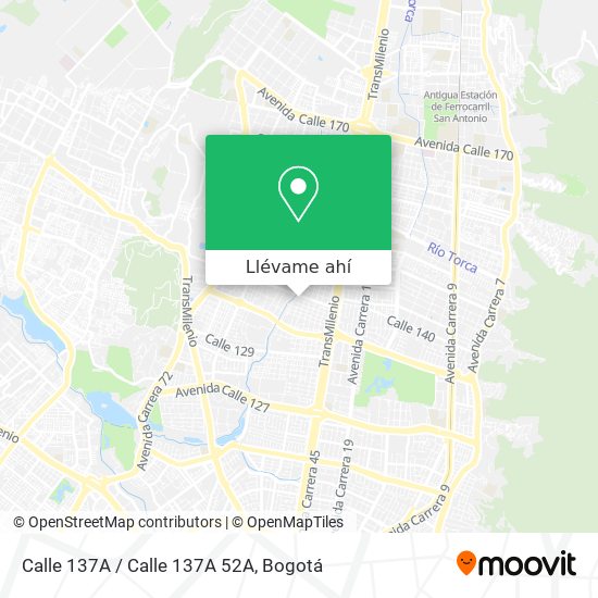 Mapa de Calle 137A / Calle 137A 52A