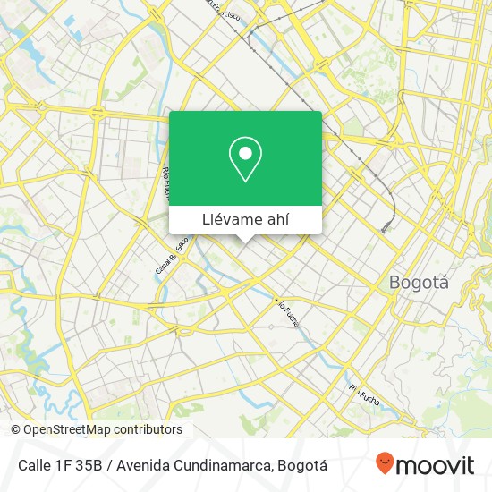 Mapa de Calle 1F 35B / Avenida Cundinamarca