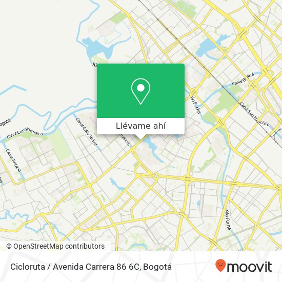 Mapa de Cicloruta / Avenida Carrera 86 6C