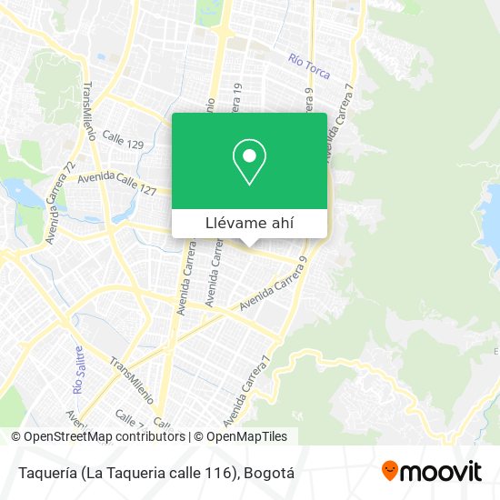 Mapa de Taquería (La Taqueria calle 116)
