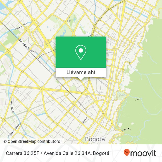 Mapa de Carrera 36 25F / Avenida Calle 26 34A