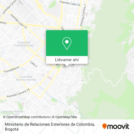 Mapa de Ministerio de Relaciones Exteriores de Colombia