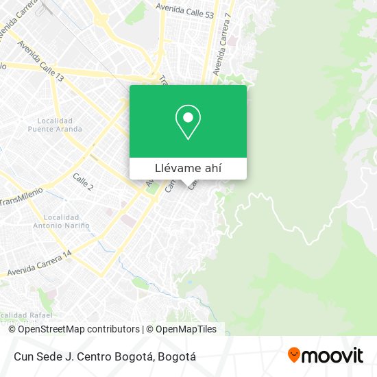 Mapa de Cun Sede J. Centro Bogotá