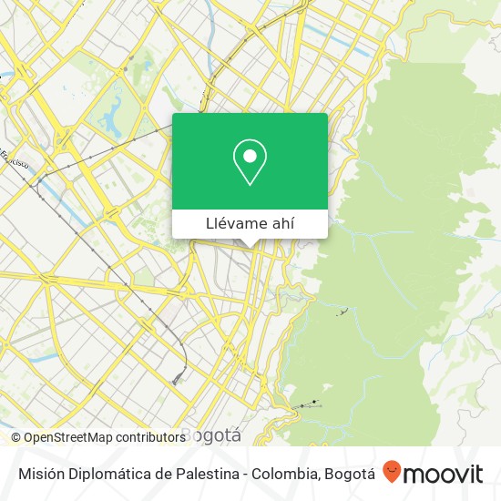 Mapa de Misión Diplomática de Palestina - Colombia