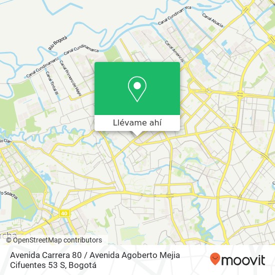 Mapa de Avenida Carrera 80 / Avenida Agoberto Mejia Cifuentes 53 S