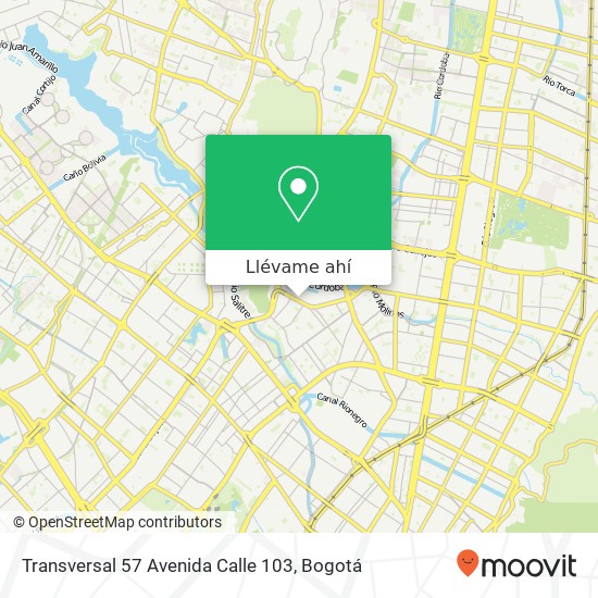 Mapa de Transversal 57 Avenida Calle 103