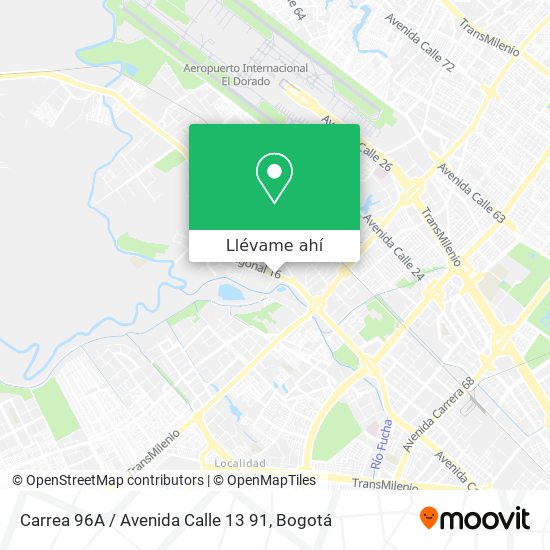 Mapa de Carrea 96A / Avenida Calle 13 91