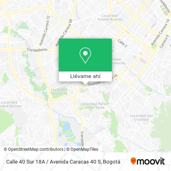 Mapa de Calle 40 Sur 18A / Avenida Caracas 40 S