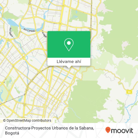 Mapa de Constructora-Proyectos Urbanos de la Sabana
