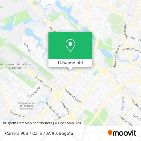 Mapa de Carrera 90B / Calle 70A 90