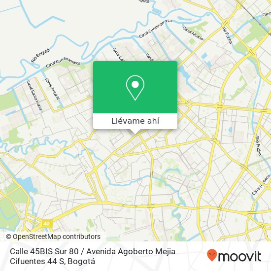 Mapa de Calle 45BIS Sur 80 / Avenida Agoberto Mejia Cifuentes 44 S