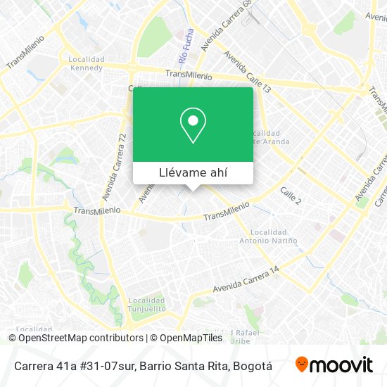 Mapa de Carrera 41a #31-07sur, Barrio Santa Rita