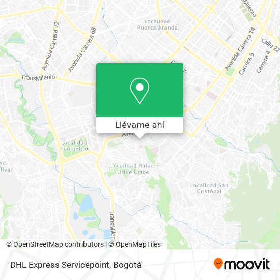 Mapa de DHL Express Servicepoint