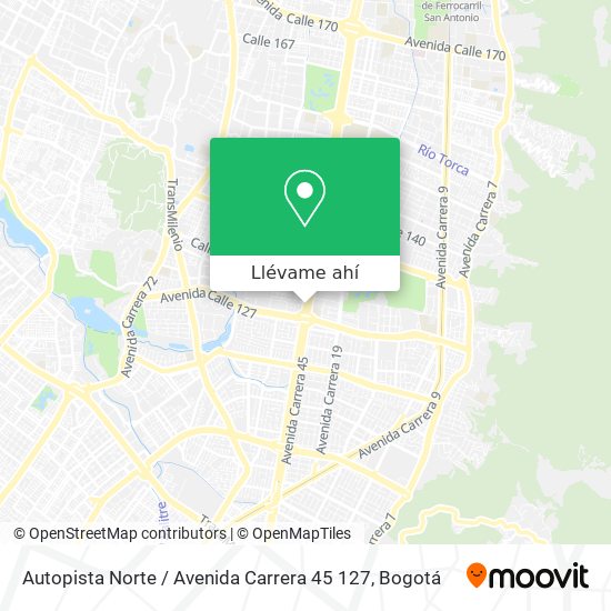 Mapa de Autopista Norte / Avenida Carrera 45 127