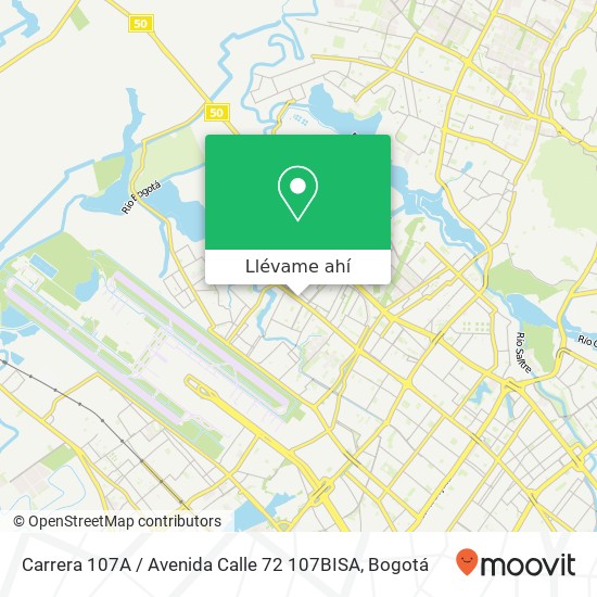 Mapa de Carrera 107A / Avenida Calle 72 107BISA