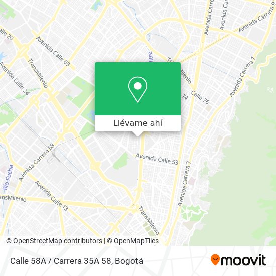 Mapa de Calle 58A / Carrera 35A 58
