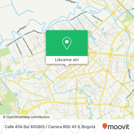 Mapa de Calle 45A Sur 80GBIS / Carrera 80G 45 S