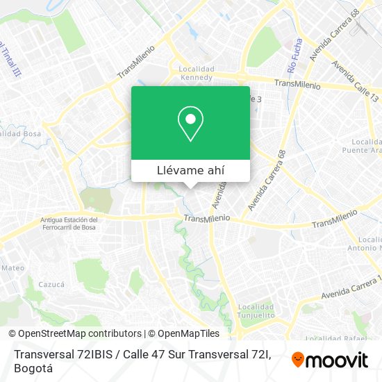 Mapa de Transversal 72IBIS / Calle 47 Sur Transversal 72I