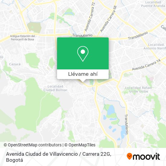 Mapa de Avenida Ciudad de Villavicencio / Carrera 22G