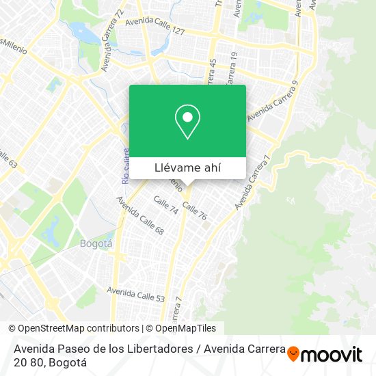 Mapa de Avenida Paseo de los Libertadores / Avenida Carrera 20 80