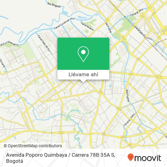 Mapa de Avenida Poporo Quimbaya / Carrera 78B 35A S