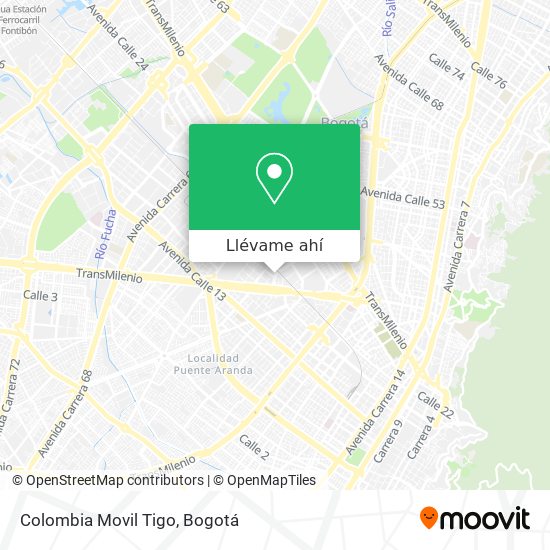 Mapa de Colombia Movil Tigo