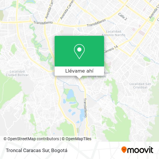 Mapa de Troncal Caracas Sur