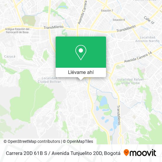 Mapa de Carrera 20D 61B S / Avenida Tunjuelito 20D