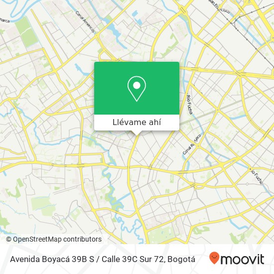 Mapa de Avenida Boyacá 39B S / Calle 39C Sur 72