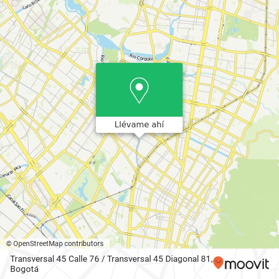 Mapa de Transversal 45 Calle 76 / Transversal 45 Diagonal 81