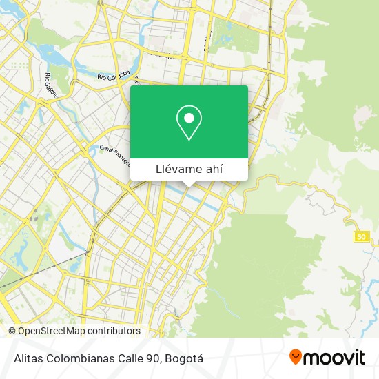 Mapa de Alitas Colombianas Calle 90