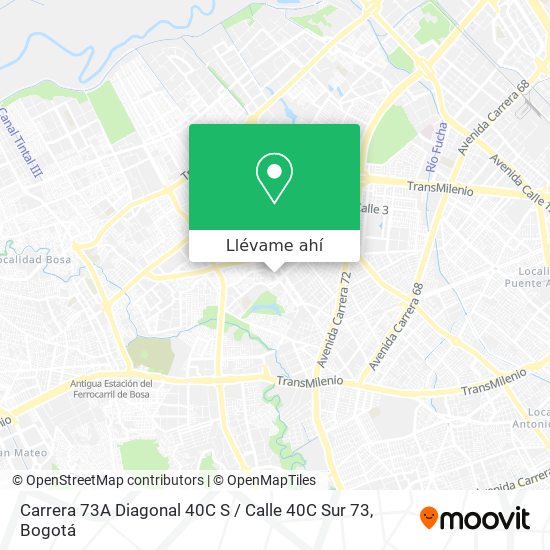 Mapa de Carrera 73A Diagonal 40C S / Calle 40C Sur 73