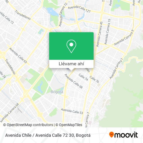 Mapa de Avenida Chile / Avenida Calle 72 30