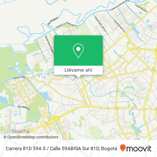 Mapa de Carrera 81D 59A S / Calle 59ABISA Sur 81D