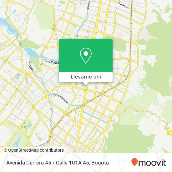 Mapa de Avenida Carrera 45 / Calle 101A 45