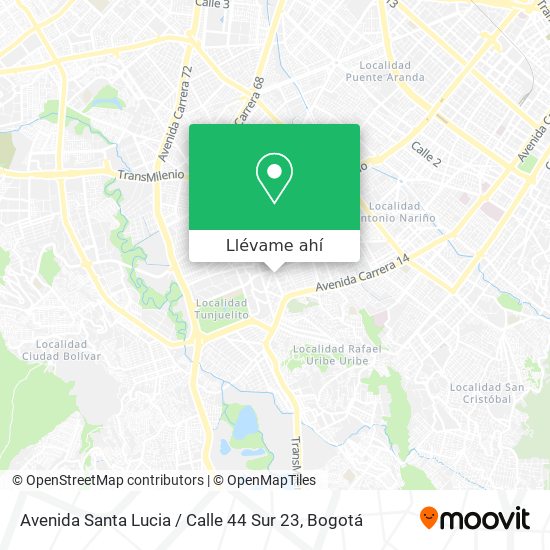 Mapa de Avenida Santa Lucia / Calle 44 Sur 23