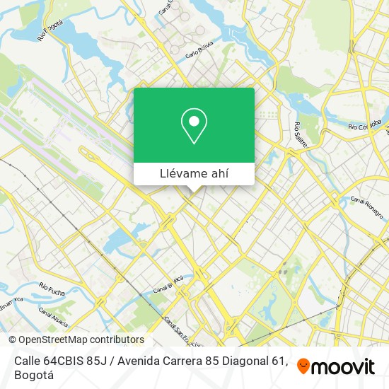 Mapa de Calle 64CBIS 85J / Avenida Carrera 85 Diagonal 61