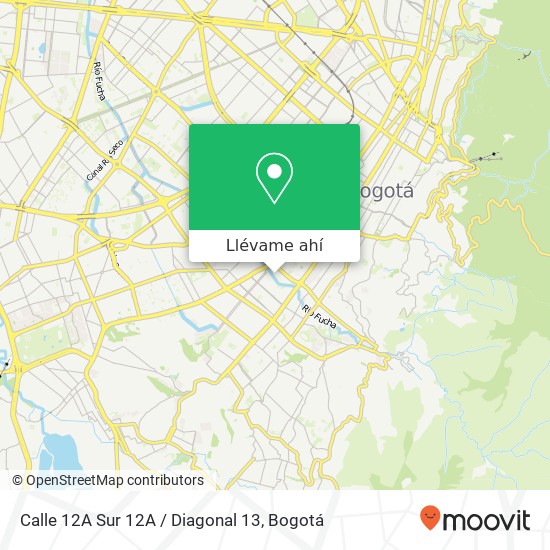 Mapa de Calle 12A Sur 12A / Diagonal 13